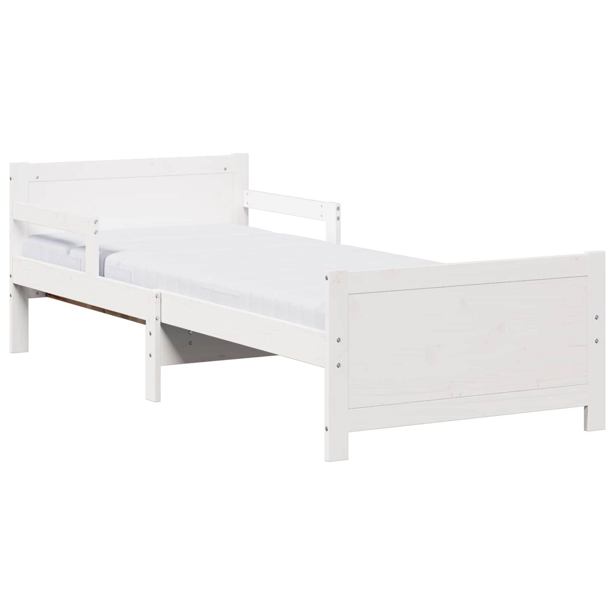 Estrutura de cama de solteiro para adultos - branco 80 x 200 cm madeira de pinheiro sólida