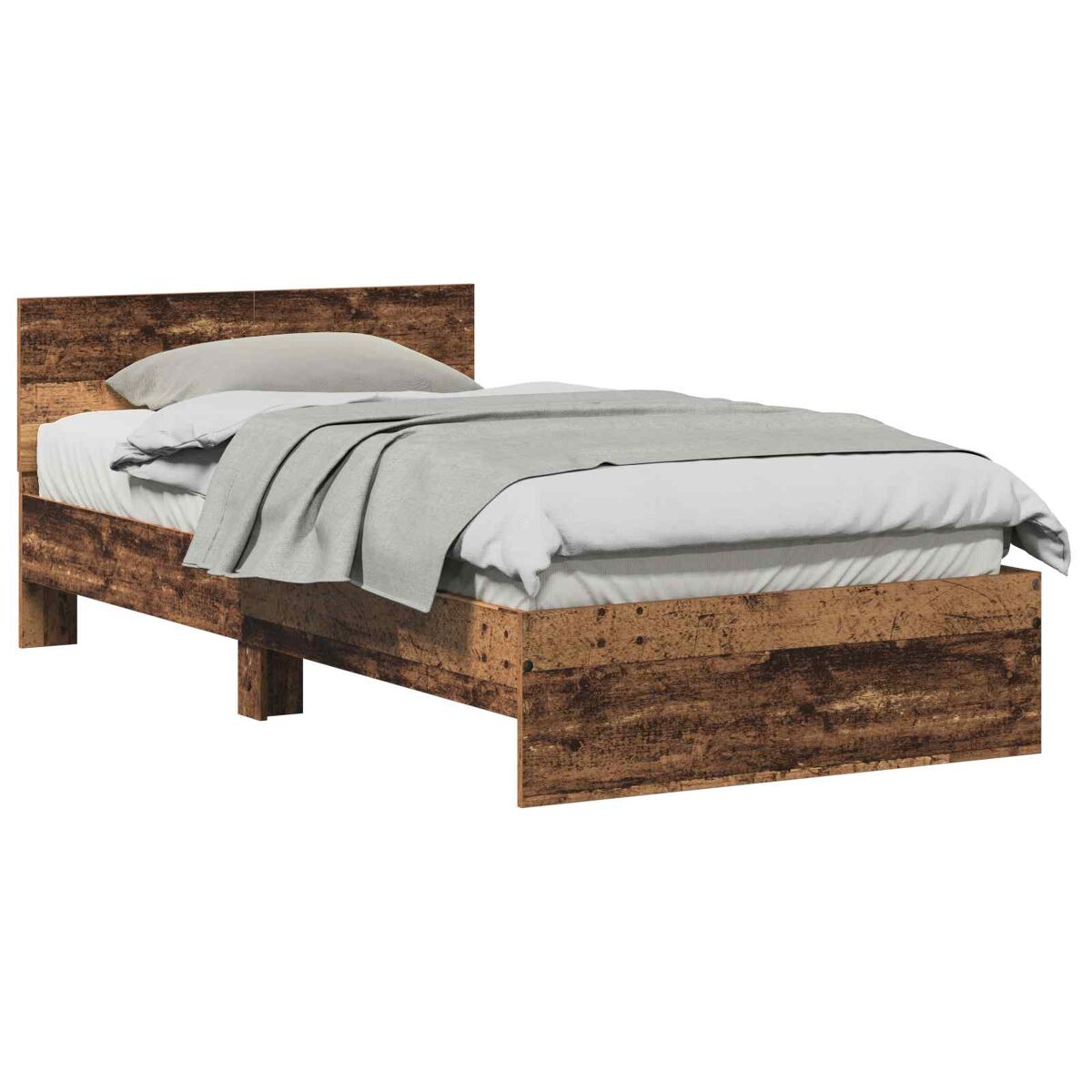 Estrutura de cama de casal moderno - madeira antiga 203 x 104 x 70 cm