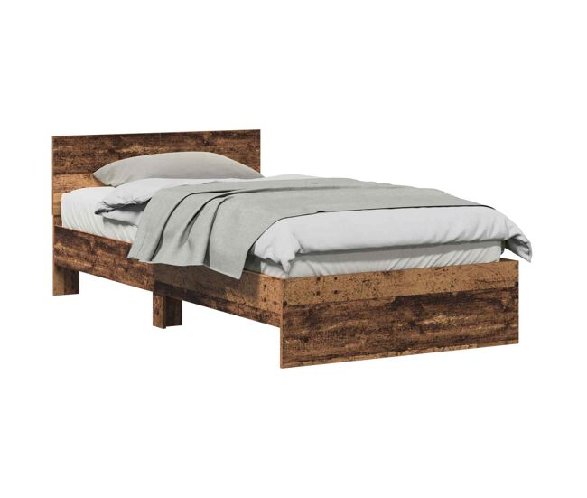 Estrutura de cama de casal moderno - madeira antiga 203 x 104 x 70 cm