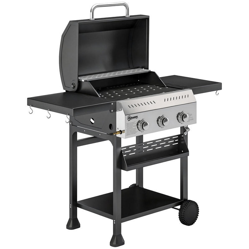 Barbecue a Gás Aço Inoxidável e Metal Outsunny