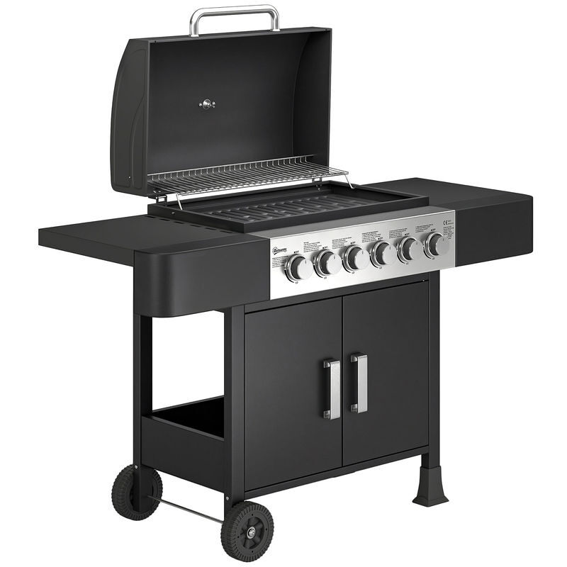 Barbecue a Gás Aço e Aço Inoxidável Outsunny