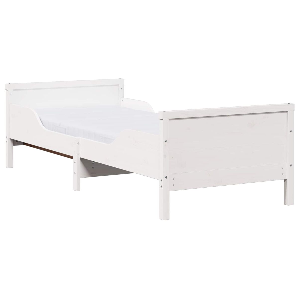 Estrutura de cama de solteiro para adultos - branco 80 x 200 cm madeira de pinheiro sólida