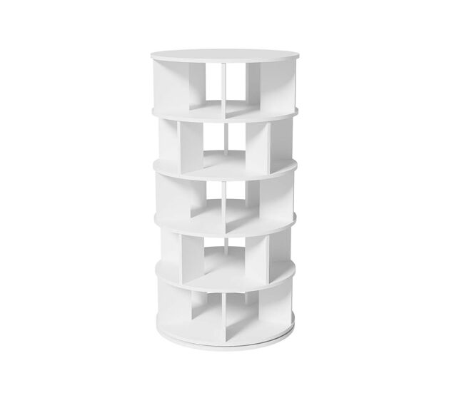 Estante para sapatos 115x60 cm - ângulo giratório, 5 níveis - branco