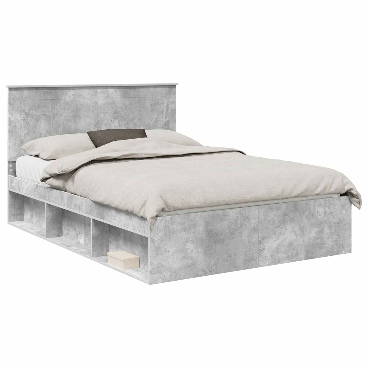 Estrutura de cama de casal para adultos com cabeceira concreto 140 x 200 cm