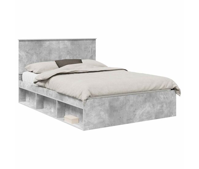Estrutura de cama de casal para adultos com cabeceira concreto 140 x 200 cm