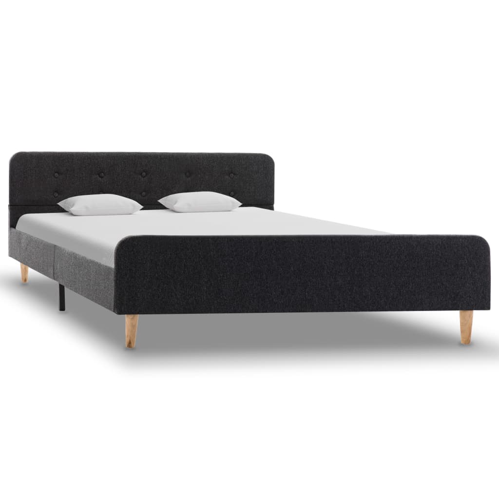 Estrutura de cama de casal moderno - 140x200 cm serapilheira cinzento-escuro