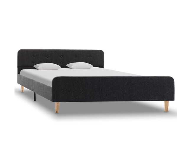 Estrutura de cama de casal moderno - 140x200 cm serapilheira cinzento-escuro