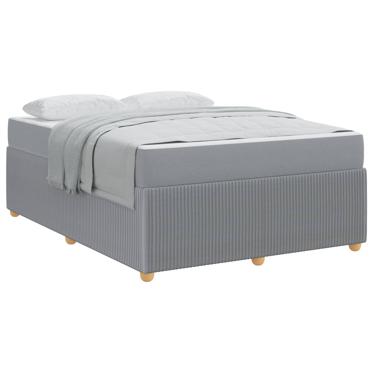 Estrutura de cama de casal simple - cinzento-claro 140 x 200 cm tecido
