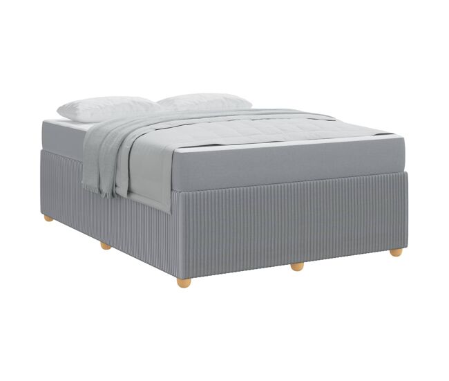 Estrutura de cama de casal simple - cinzento-claro 140 x 200 cm tecido