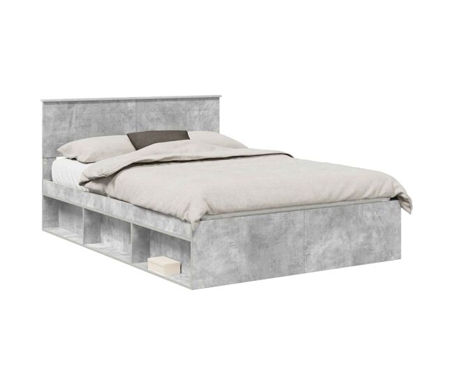 Estrutura de cama de casal simple - concreto 140 x 200 cm madeira processada