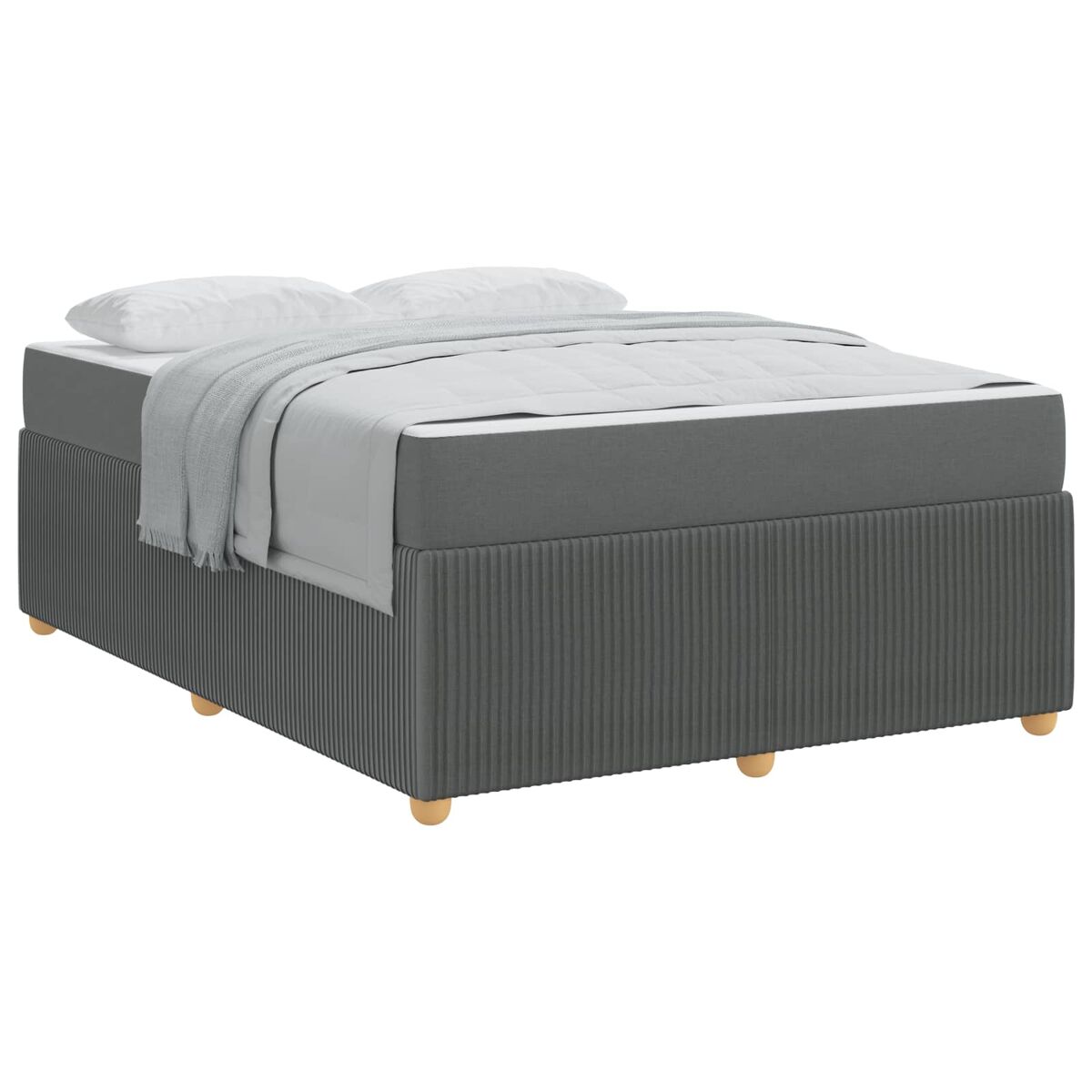 Estrutura da cama de casal moderno com colchão cinza escuro 140 x 200 cm tecido