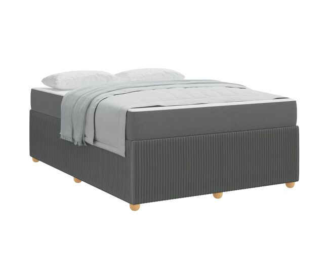 Estrutura da cama de casal moderno com colchão cinza escuro 140 x 200 cm tecido