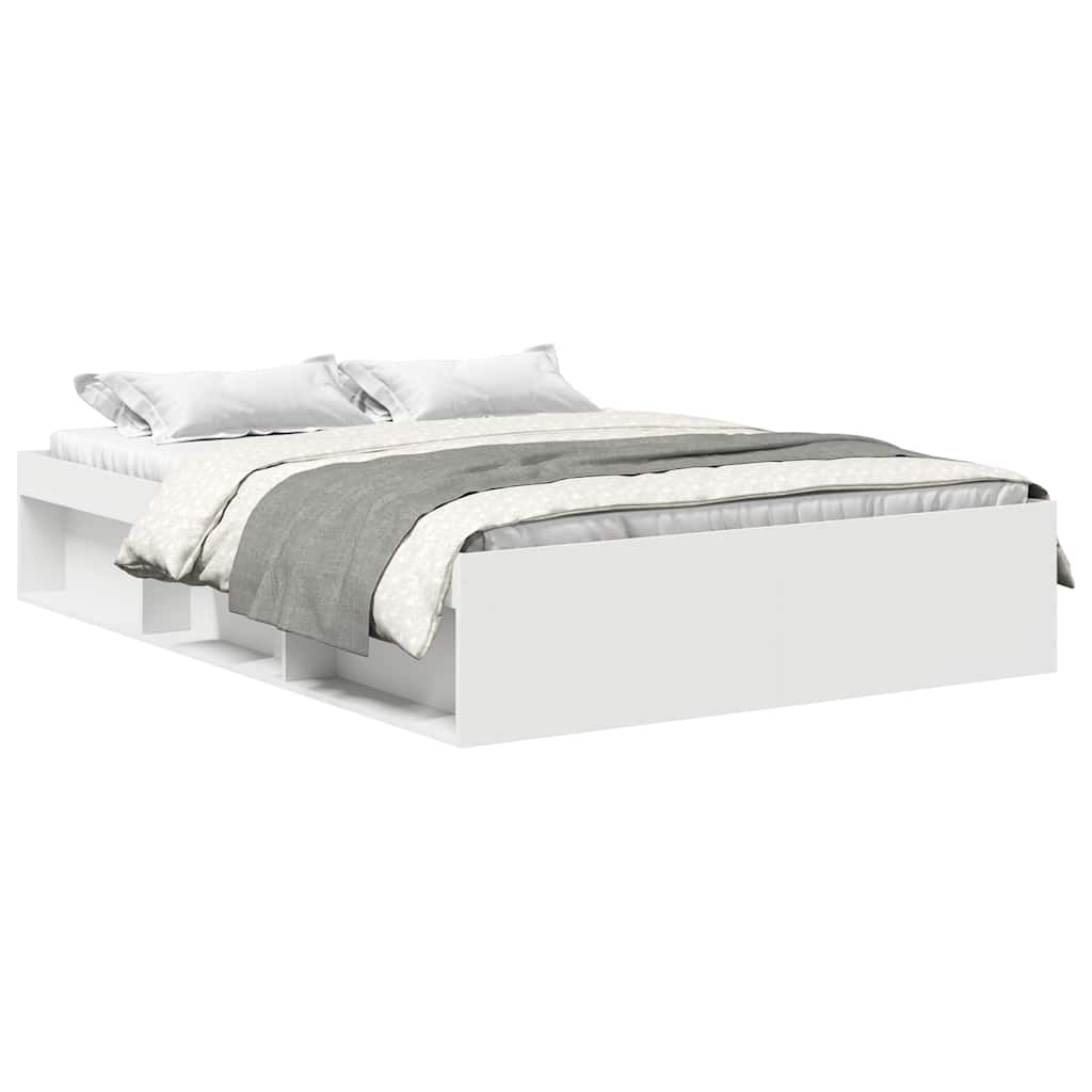 Estrutura de cama de casal simple 140x200 cm branco