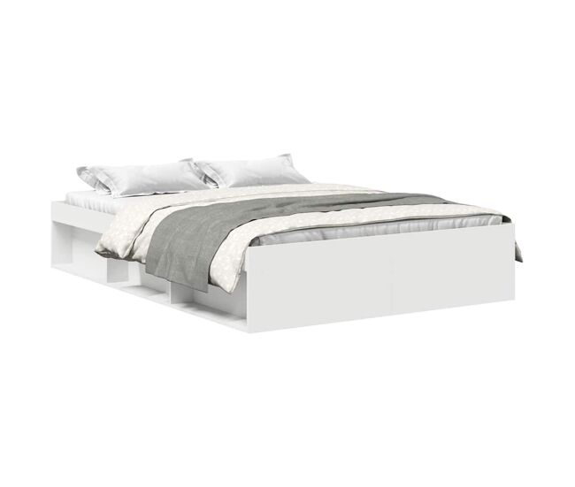 Estrutura de cama de casal simple 140x200 cm branco