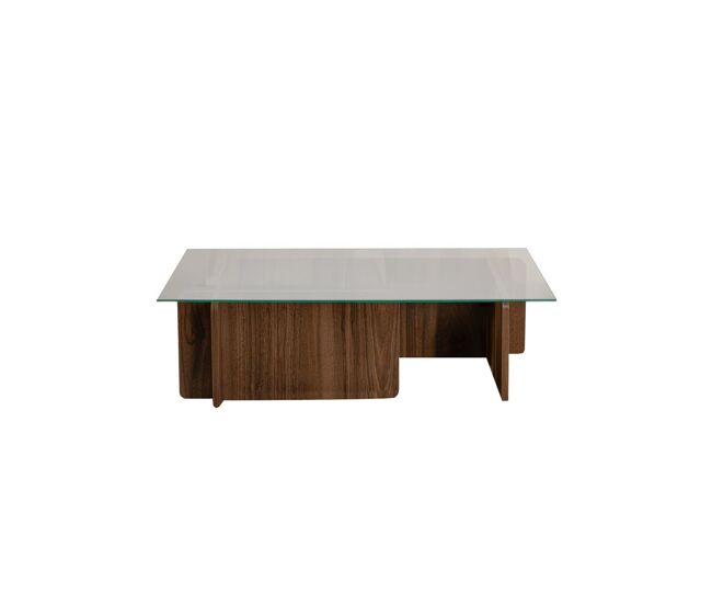 Mesa de centro de madeira - 105 x 65 x 30 cm - nogueira