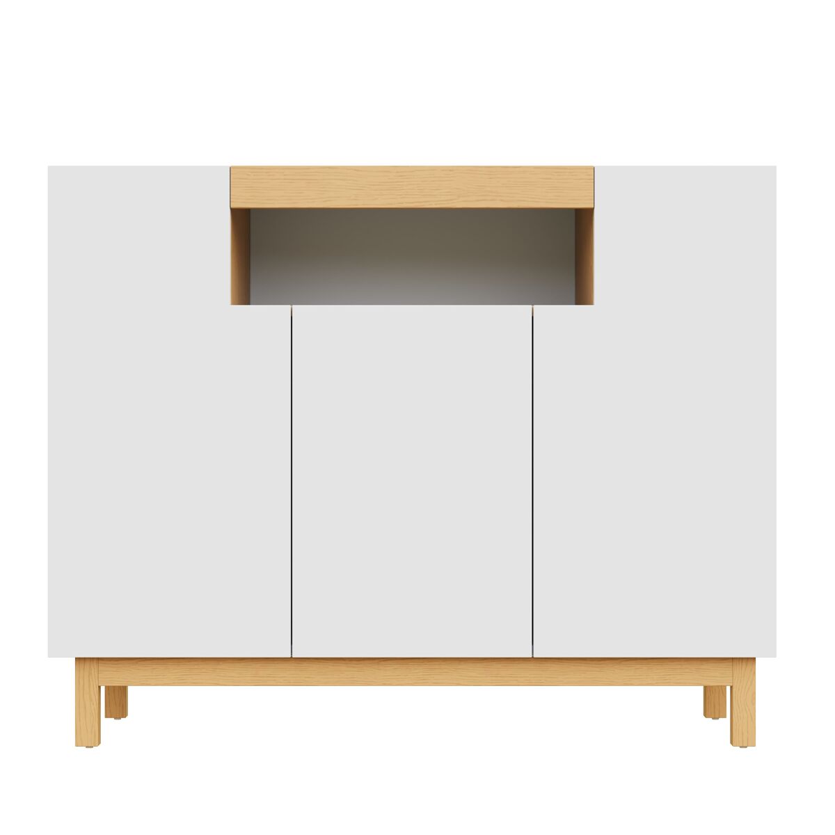 Aparador com 3 portas - armazenamento multifuncional para sala de estar e sala de jantar - blanc