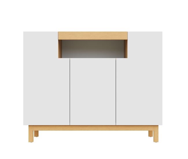 Aparador com 3 portas - armazenamento multifuncional para sala de estar e sala de jantar - blanc