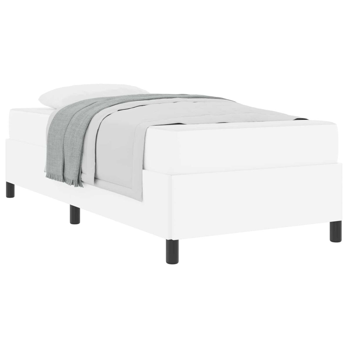 Estrutura de cama de solteiro para adultos com colchão - branco 100 x 200 cm tecido