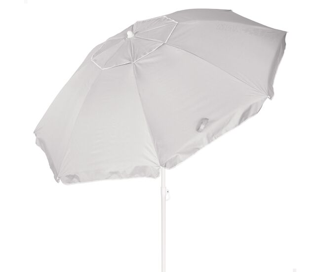 Aktive guarda-sol de praia com 8 varetas, 200 cm, cinza, inclinável, proteção uv50