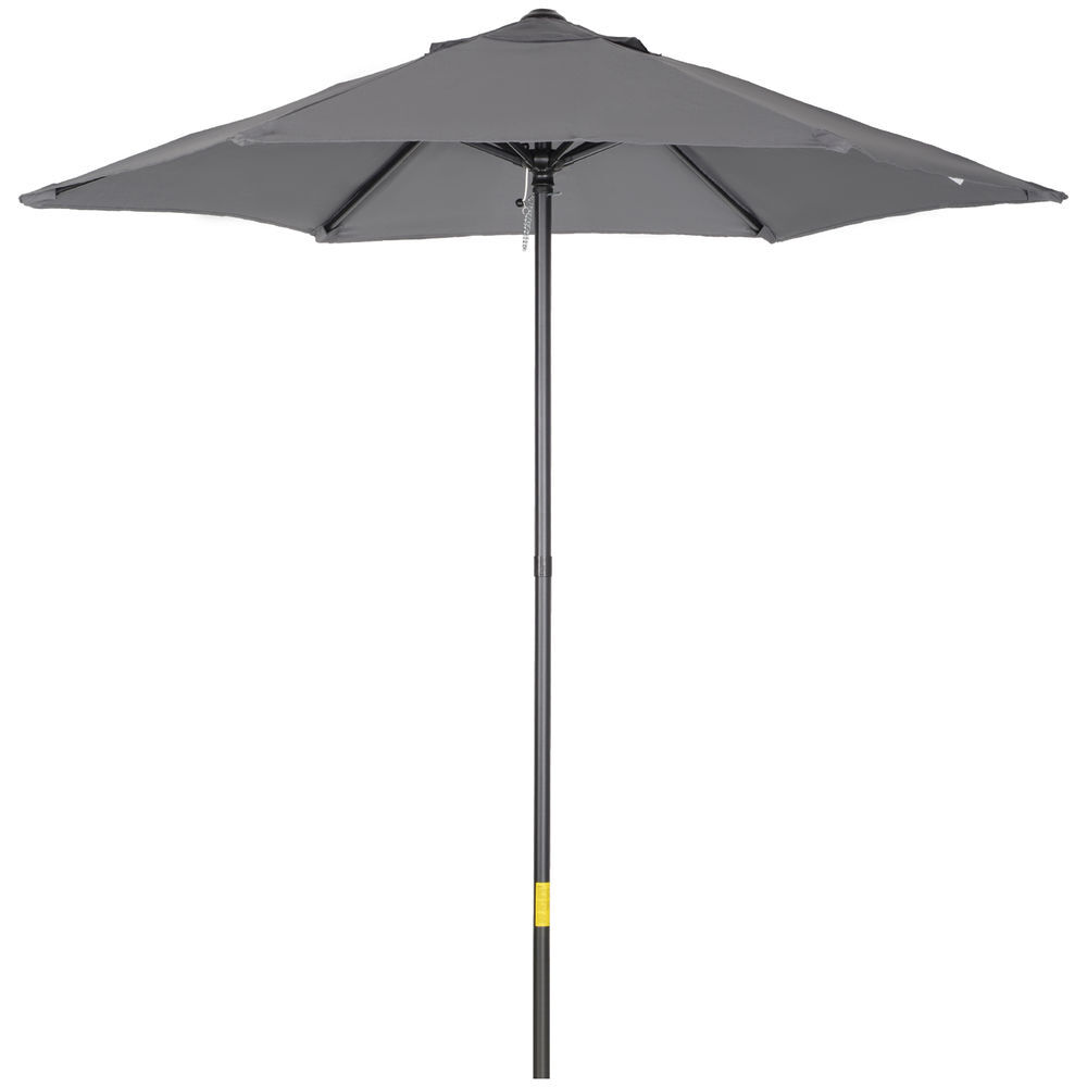 Outsunny chapéu de sol para terraço exterior ø2x2 m com cobertura ventilada e mastro desmontável de alumínio para jardim e pátio cinzento escuro