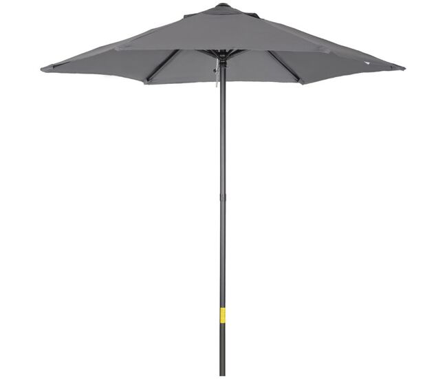 Outsunny chapéu de sol para terraço exterior ø2x2 m com cobertura ventilada e mastro desmontável de alumínio para jardim e pátio cinzento escuro