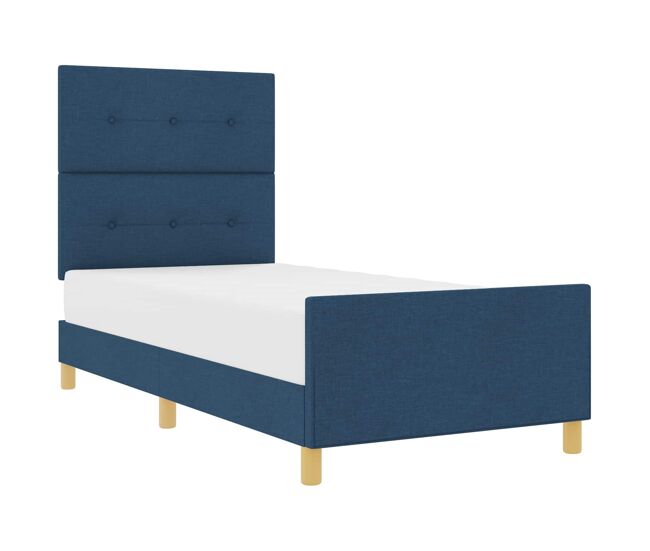 Estrutura de cama de solteiro para adultos com cabeceira - azul 100 x 200 cm tecido