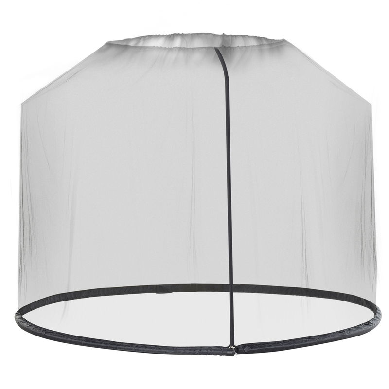 Outsunny rede mosquiteira para chapéus de sol de jardim ø3m cobertura de rede de chapéu de sol com zíper e tubo enchido com água para terraço balcão