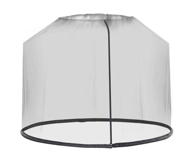 Outsunny rede mosquiteira para chapéus de sol de jardim ø3m cobertura de rede de chapéu de sol com zíper e tubo enchido com água para terraço balcão