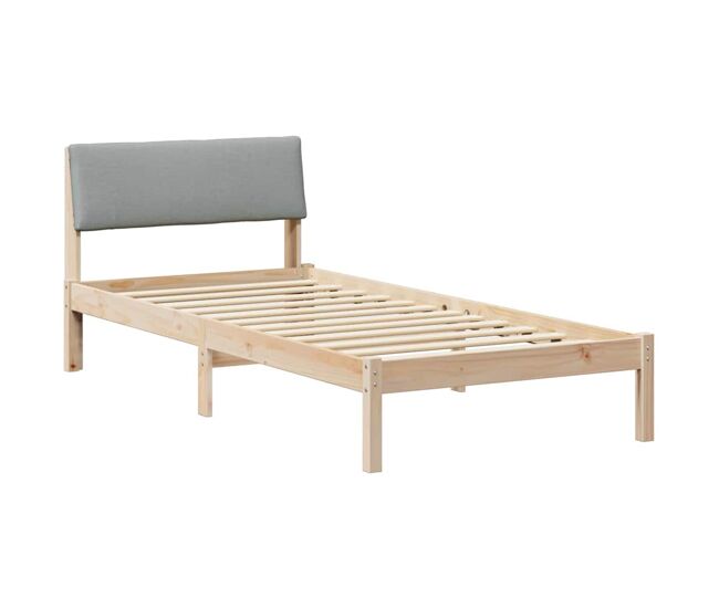 Estrutura de cama de solteiro simple - marrom e cinza claro 90 x 190 cm