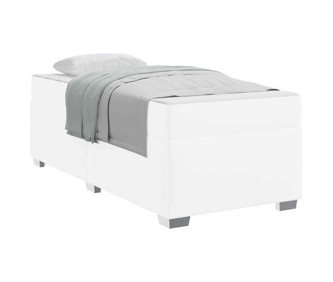 Estrutura de cama de solteiro para adultos com colchão branco 90 x 190 cm tecido