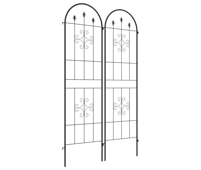 Outsunny conjunto de 2 treliças de jardim suportes para plantas trepadeiras com estrutura de aço para frutas, legumes, flores e decoração exterior