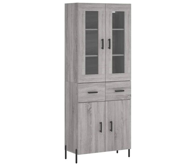 Armário alto - bufete - móvel de apoio 69,5x34x180 cm derivados de madeira sonoma cinza pt1121