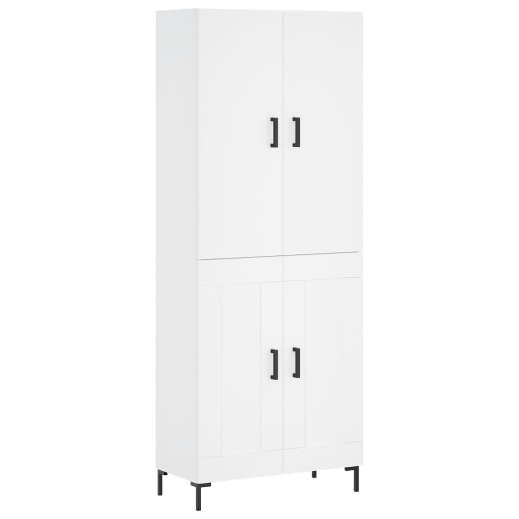 Armário alto - bufete - móvel de apoio 69,5x34x180 cm derivados de madeira branco pt651