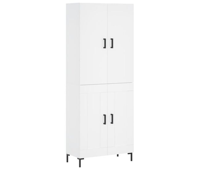 Armário alto - bufete - móvel de apoio 69,5x34x180 cm derivados de madeira branco pt651