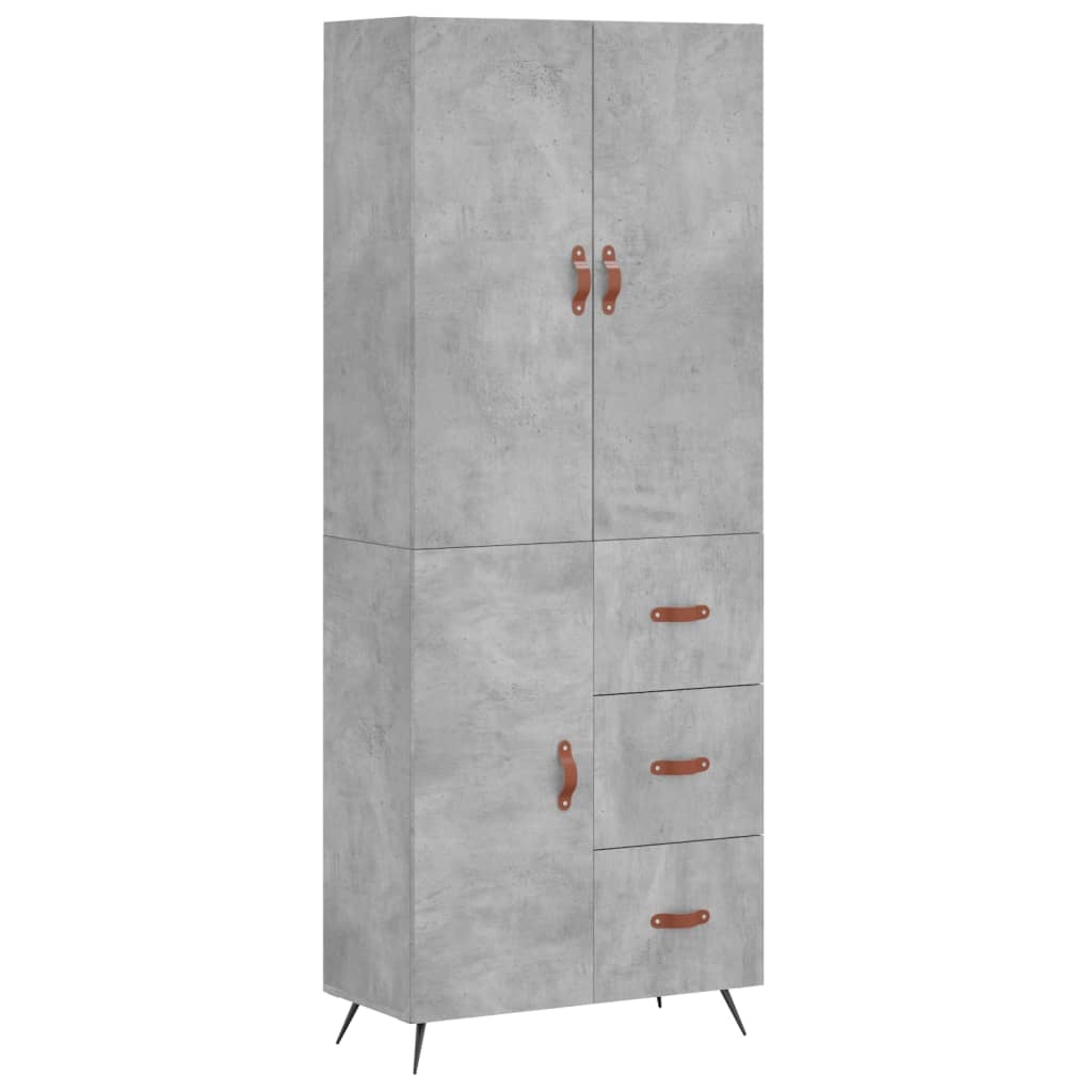 Armário alto - bufete - móvel de apoio 69,5x34x180 cm derivados de madeira cinza cimento pt902