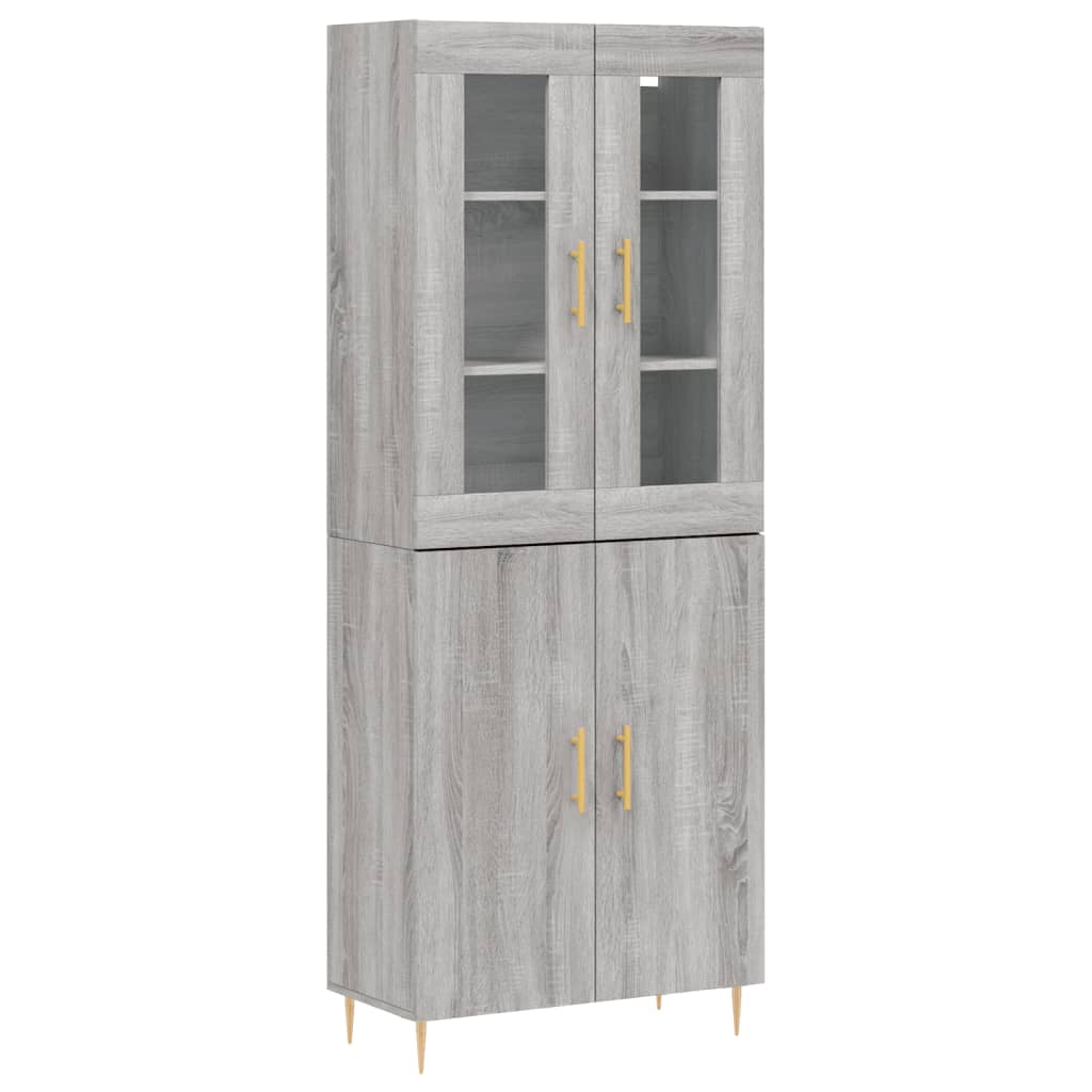 Armário alto - bufete - móvel de apoio 69,5x34x180 cm derivados de madeira sonoma cinza pt1104