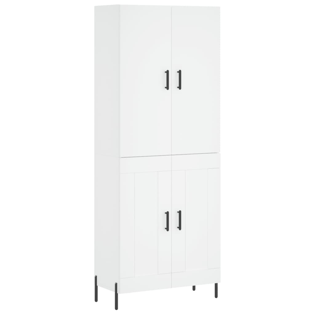 Armário alto - bufete - móvel de apoio 69,5x34x180 cm derivados de madeira branco pt652