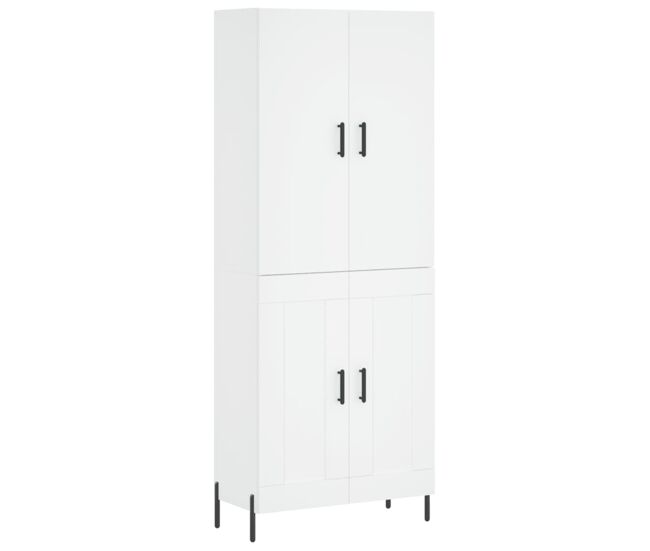 Armário alto - bufete - móvel de apoio 69,5x34x180 cm derivados de madeira branco pt652