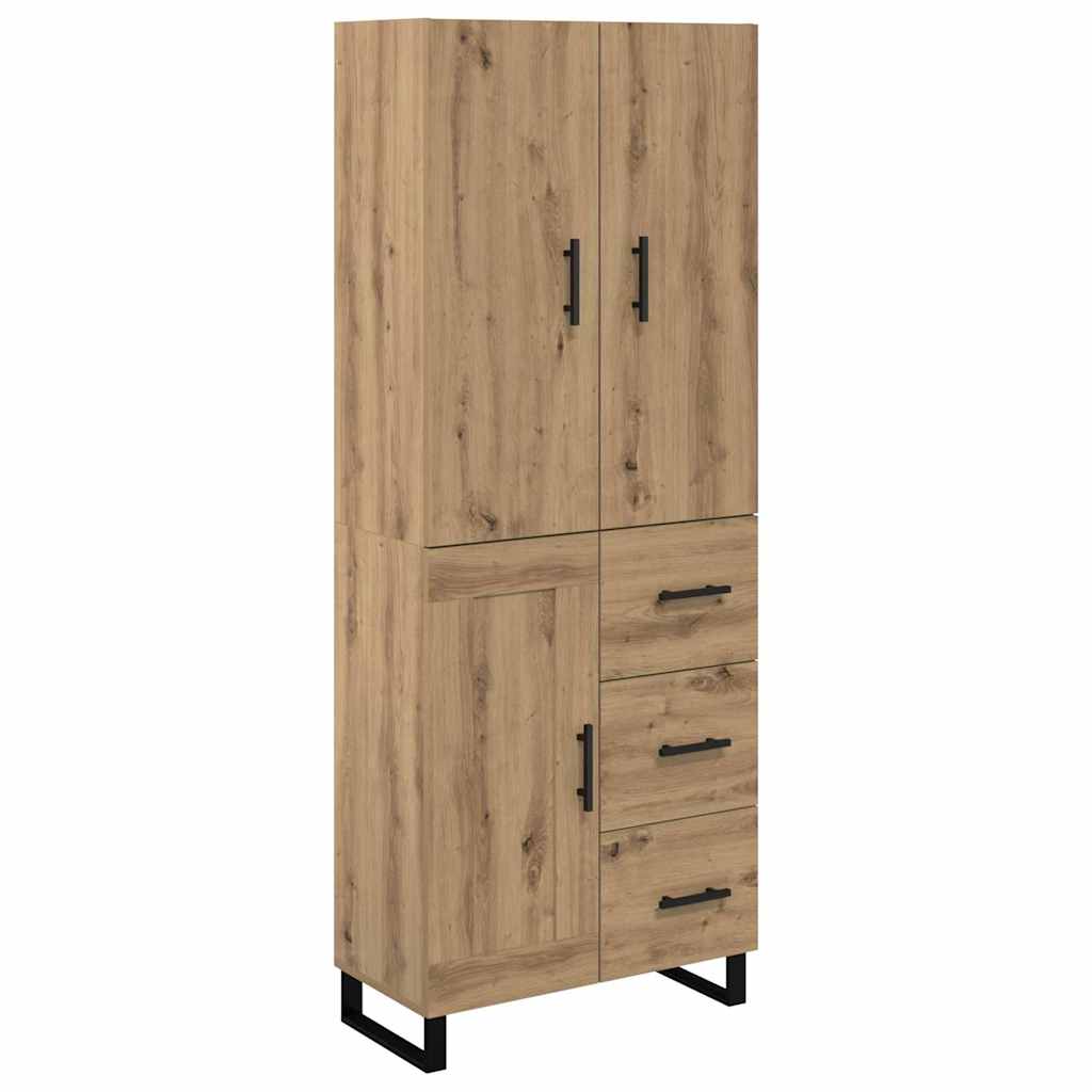 Aparador - bufete - móvel de apoio com gaveta 2 pcs carvalho artesanal 69,5 x 34 x 180 cm pt197