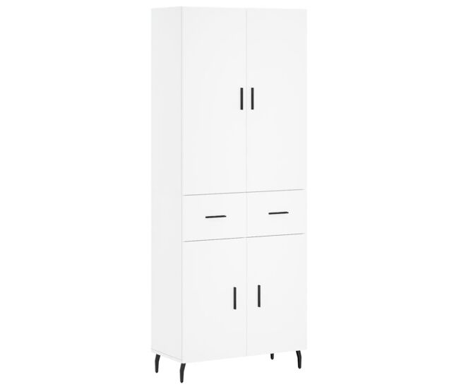 Armário alto - bufete - móvel de apoio 69,5x34x180 cm derivados de madeira branco pt678