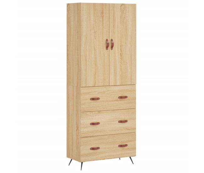 Armário alto - bufete - móvel de apoio 69,5x34x180 cm derivados de madeira cor sonoma pt798