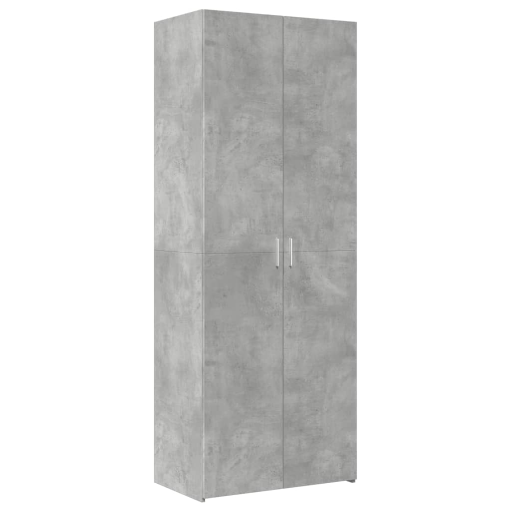 Armário alto - bufete - móvel de apoio 70x42,5x185 cm derivados madeira cinzento cimento pt1284