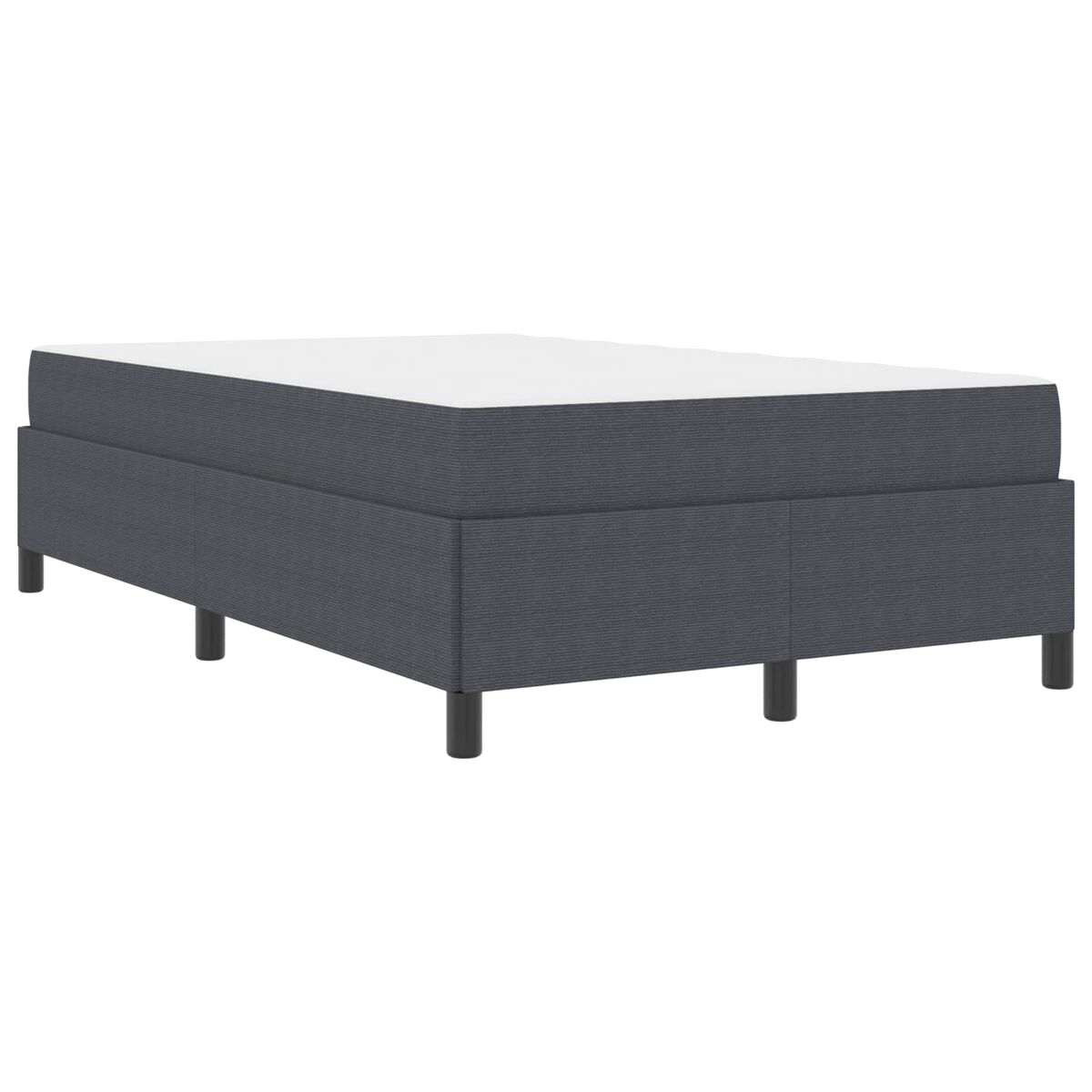 Estrutura da cama de casal moderno com colchão cinza escuro 120 x 190 cm tecido