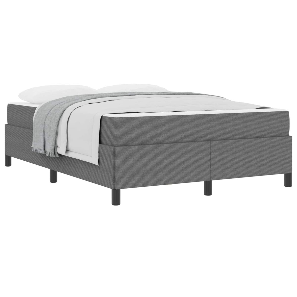 Estrutura de cama de casal simple - cinzento-claro 140 x 190 cm tecido