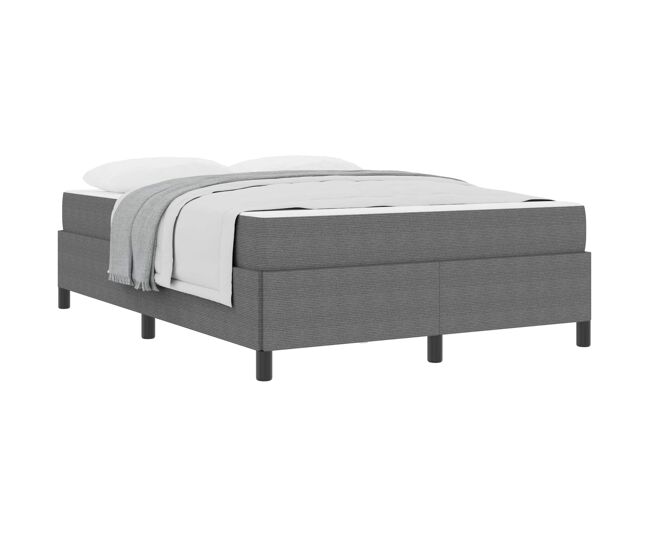 Estrutura de cama de casal simple - cinzento-claro 140 x 190 cm tecido