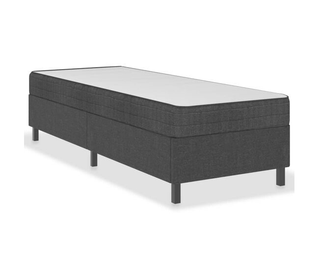 Estrutura de cama de solteiro boxspring - 100x200 cm tecido cinzento