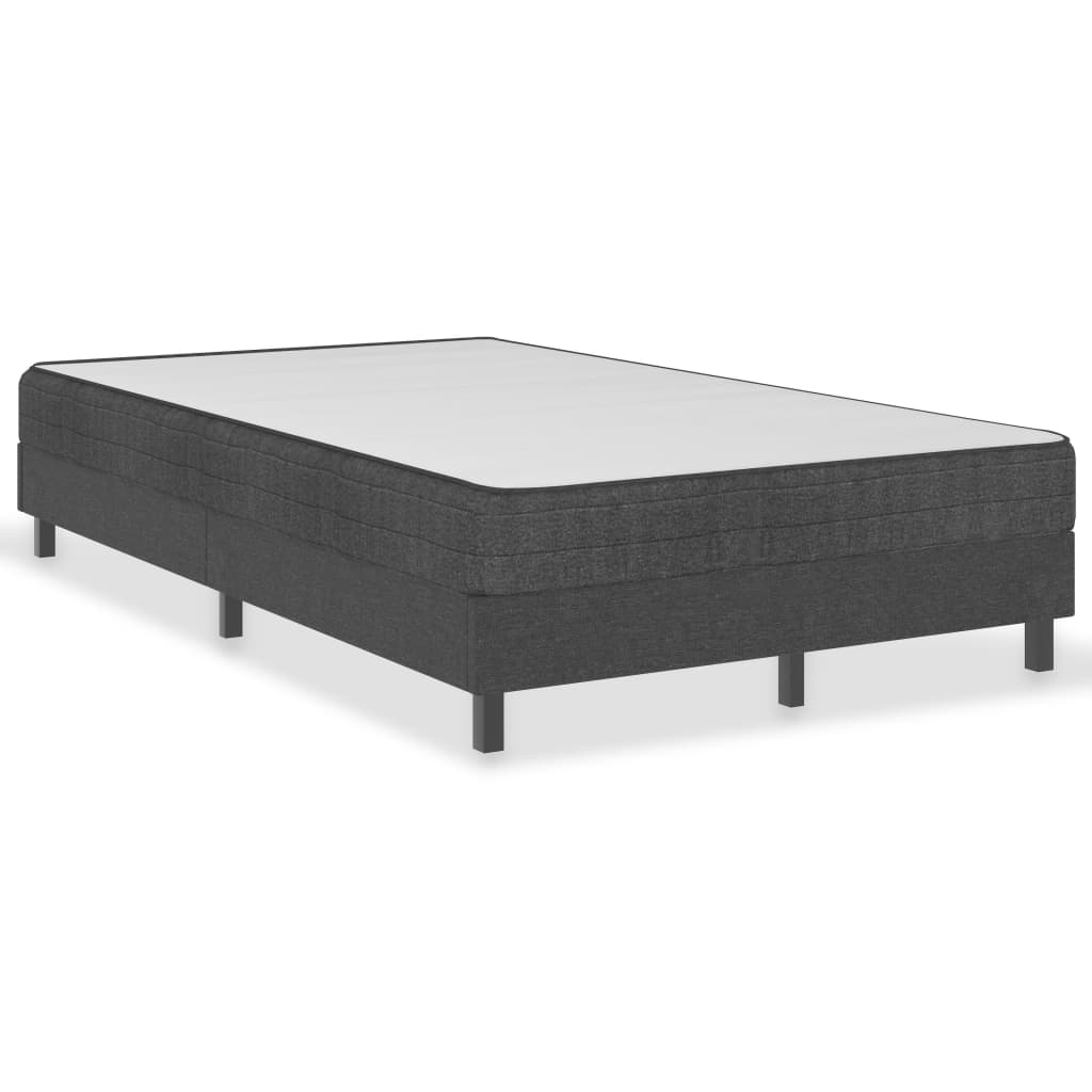 Cama de casal simple boxspring 120x200 cm tecido cinzento