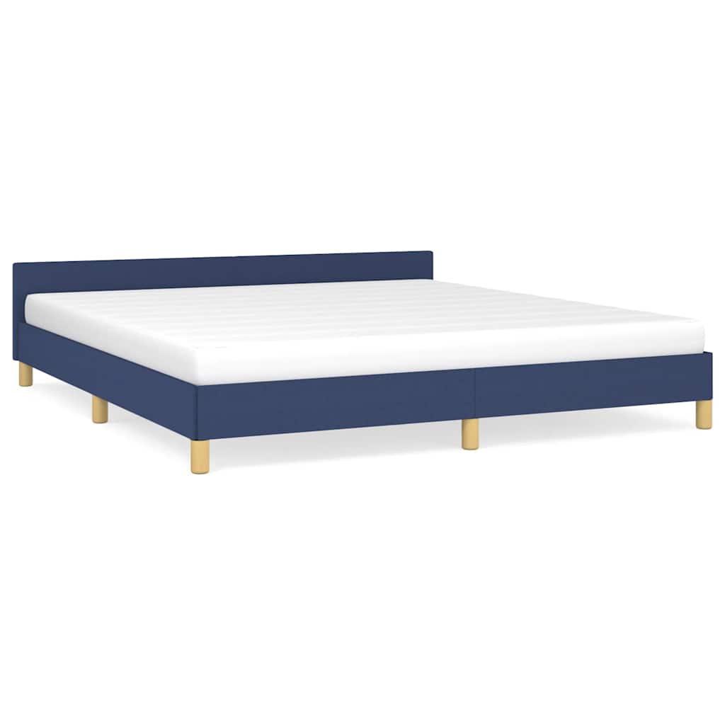 Estrutura cama de casal para adultos c/ cabeceira sem colchão 180x200 cm tecido azul
