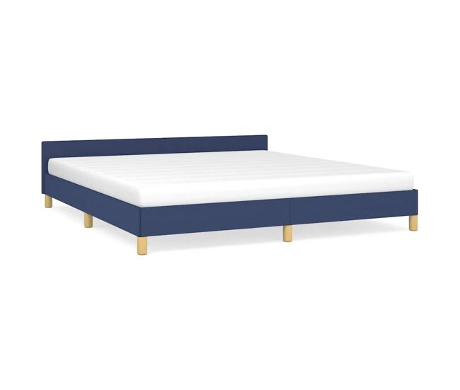 Estrutura cama de casal para adultos c/ cabeceira sem colchão 180x200 cm tecido azul