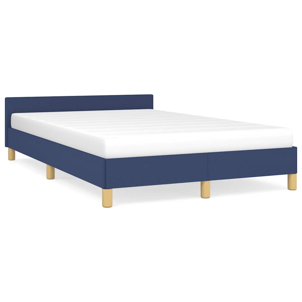 Estrutura cama de casal para adultos c/ cabeceira sem colchão 120x200 cm tecido azul